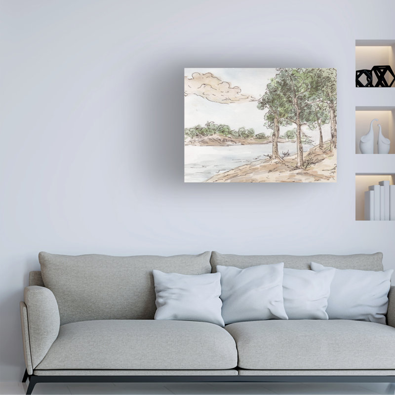 Art mural sur toile tendue - Melissa Wang «Ink & Mist II», décoration murale pour le salon, la chambre à coucher ou le bureau - 14 x 19