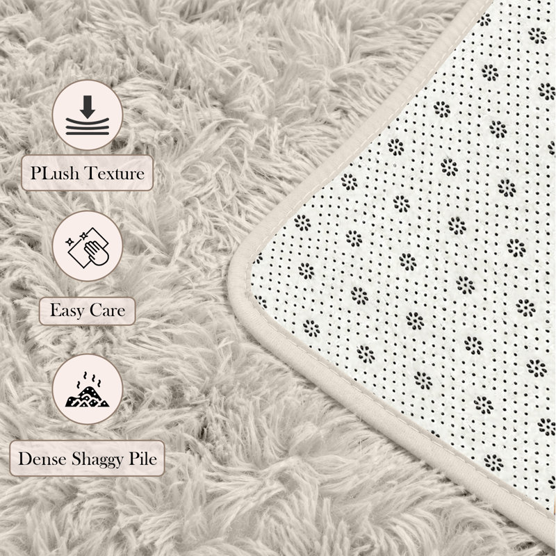 Adela Standard Shag Area Rug, Rectangle 80 x 150 cm