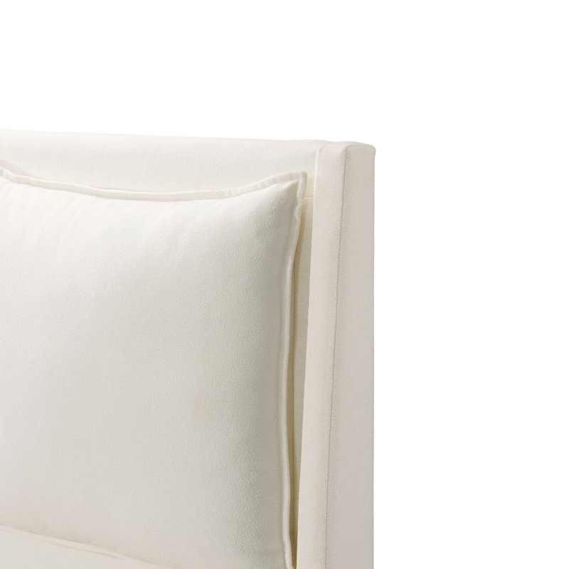 Napa Queen Ivory Tall Pillow Headboard Bed, Queen