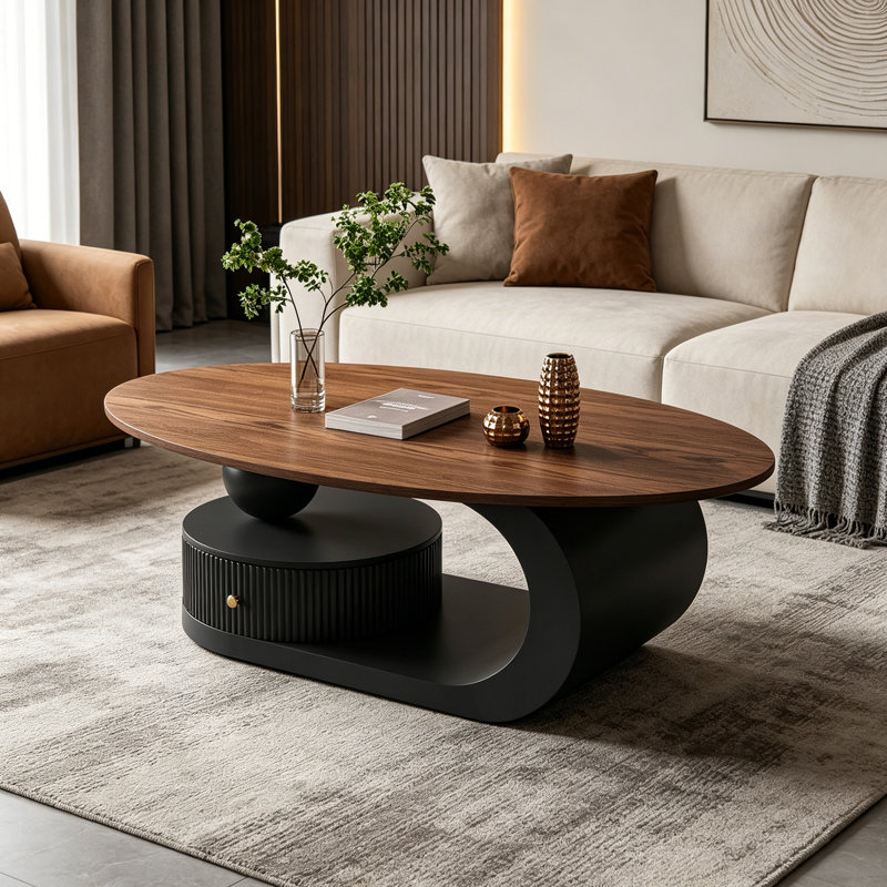 Zuri, H 15,74 po x L 47,24 po x l 23,62 po, Plateau noir / structure noire