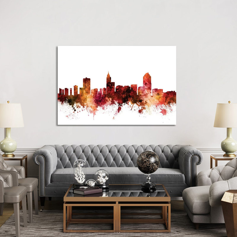 Raleigh, North Carolina Skyline by Michael Tompsett - 1 Piece Wrapped Canvas Wall Art, 152.5 cm H x 101.5 cm W