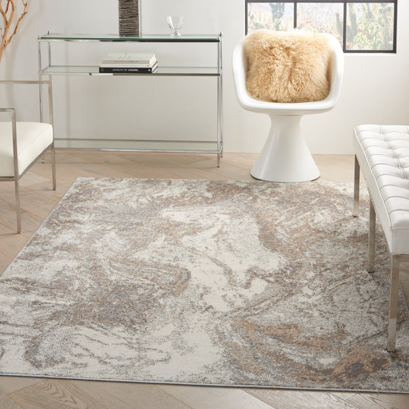Tapis brun / gris / beige Alysia, Rectangle 7 pi 10 po x 9 pi 10 po