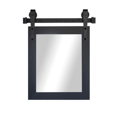 Rayne Accent Mirror With Steel Barn Door Rail
