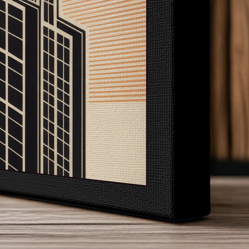 Skyward Art Deco - Wrapped Canvas, 24x16 - 61.0 x 40.6 cm, Black Border