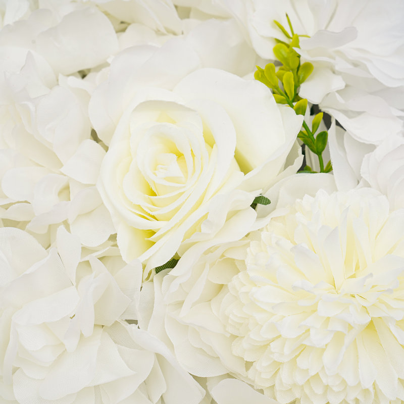 14,96 * 14,96 po, fond de fleurs 3D pour mariage, fêtes, nombreuses occasions, Blanc