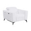 Fauteuil inclinable électrique Global United en cuir italien pleine fleur avec chargeur USB, blanc-1616174469