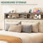Structure de lit plateforme tapissier avec station de charge et rangement intelligent-1071245045