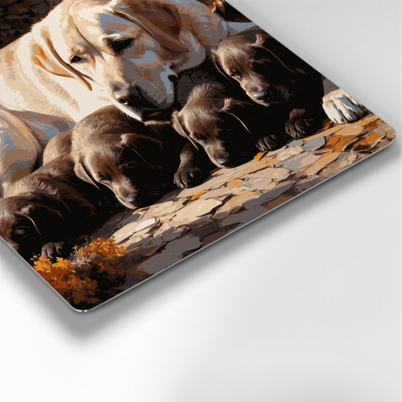 «Dogs Labrador Retriever», art mural en métal noir, H 32 po x l 32 po
