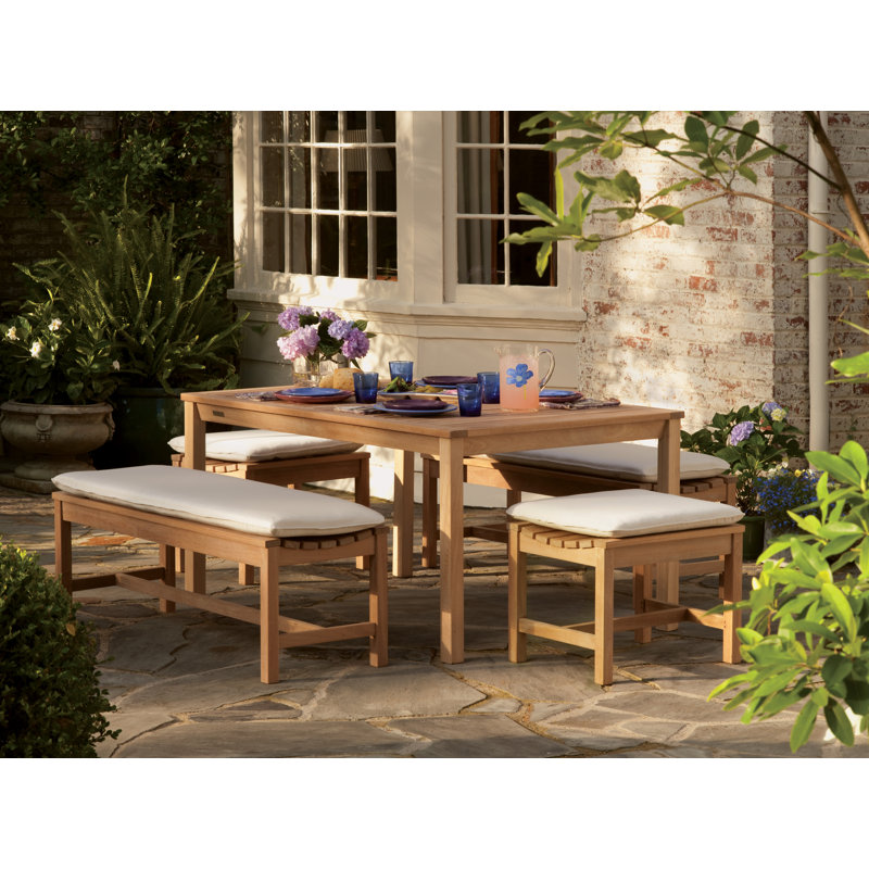 Banc en teck Oxford, H 17,5 po x l 59,5 po x P 18,75 po, Naturel