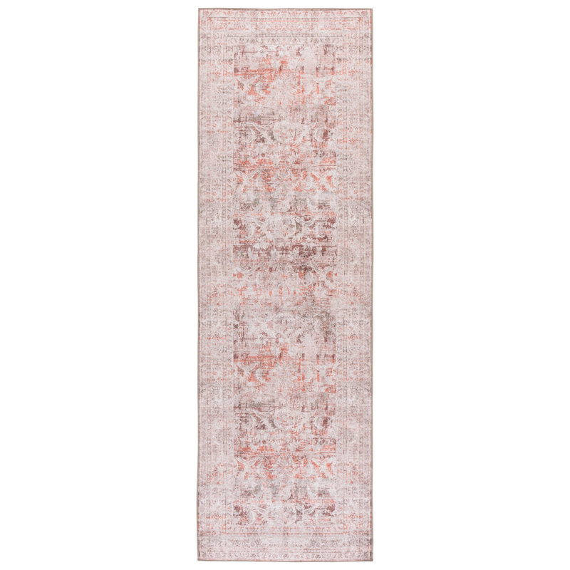 Vintage Heriz 600 Performance Machine Washable Oriental; Vintage Look Indoor Rug, Runner 2'6" x 8'