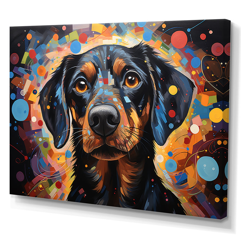 Impression sur toile «Dachshund Delight I», H 16 po x l 32 po x P 1 po, Toile tendue