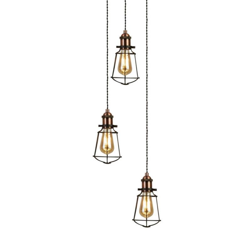 Mya Glass Semi Flush Mount, Antique Brass