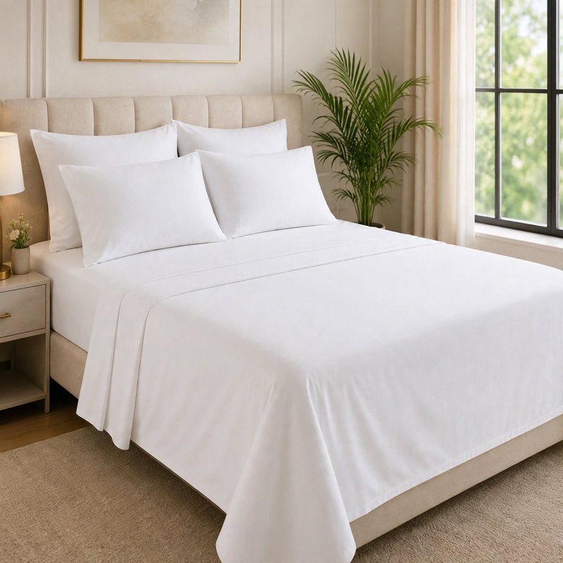 6-Piece Premium Deep Pockets Microfiber Sheet Set, Full, White