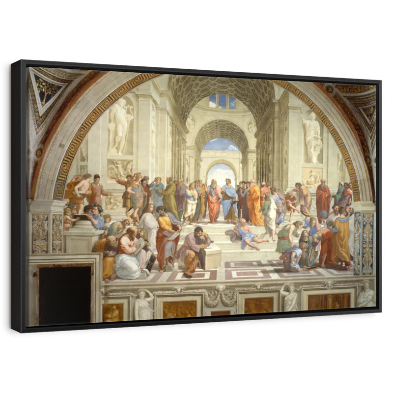 L'école d'Athènes, 19 po x 13 po, Cadre flottant noir
