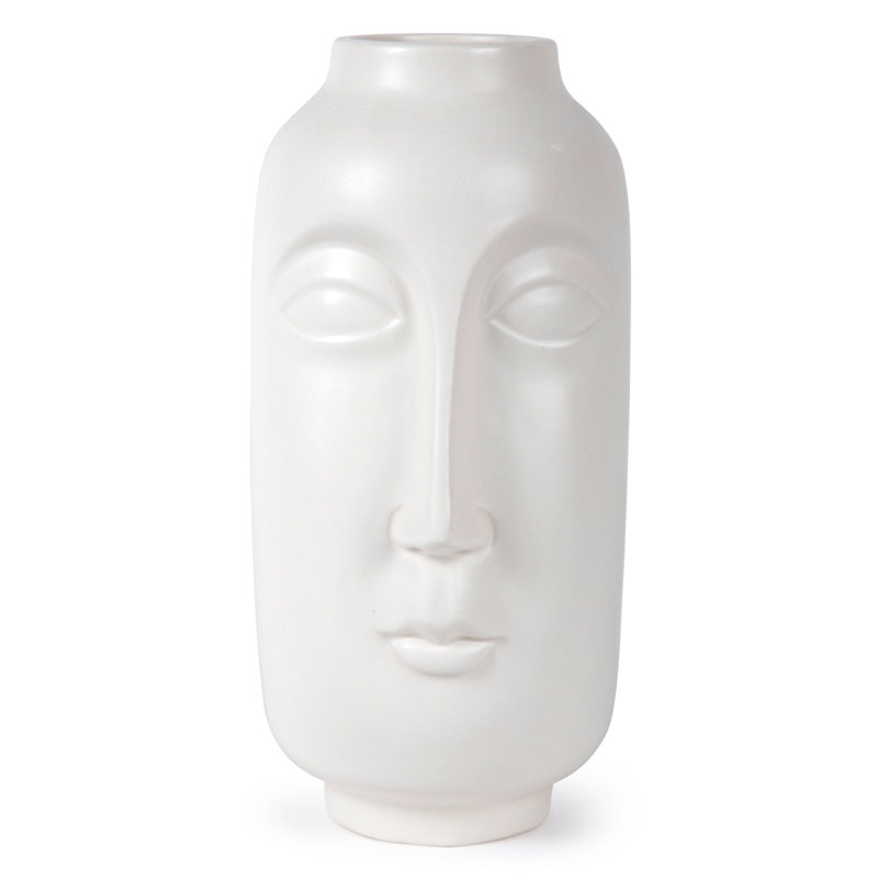 Vase de table en céramique blanc 11,75 "