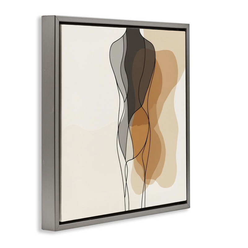 Cadre flottant Earthy Neutrals, design par LSR Creative Studio, H 25 po x l 25 po, Cadre flottant gris lustré