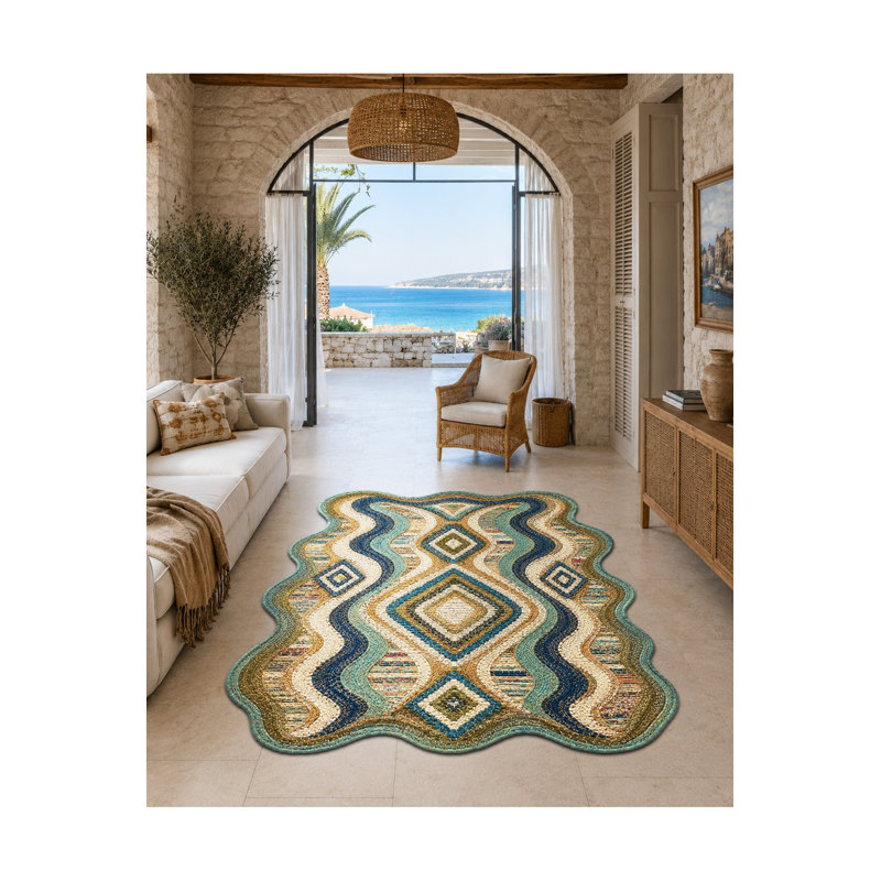 Tapis tissé à la crème Mosso, 4'11" x 9'10"