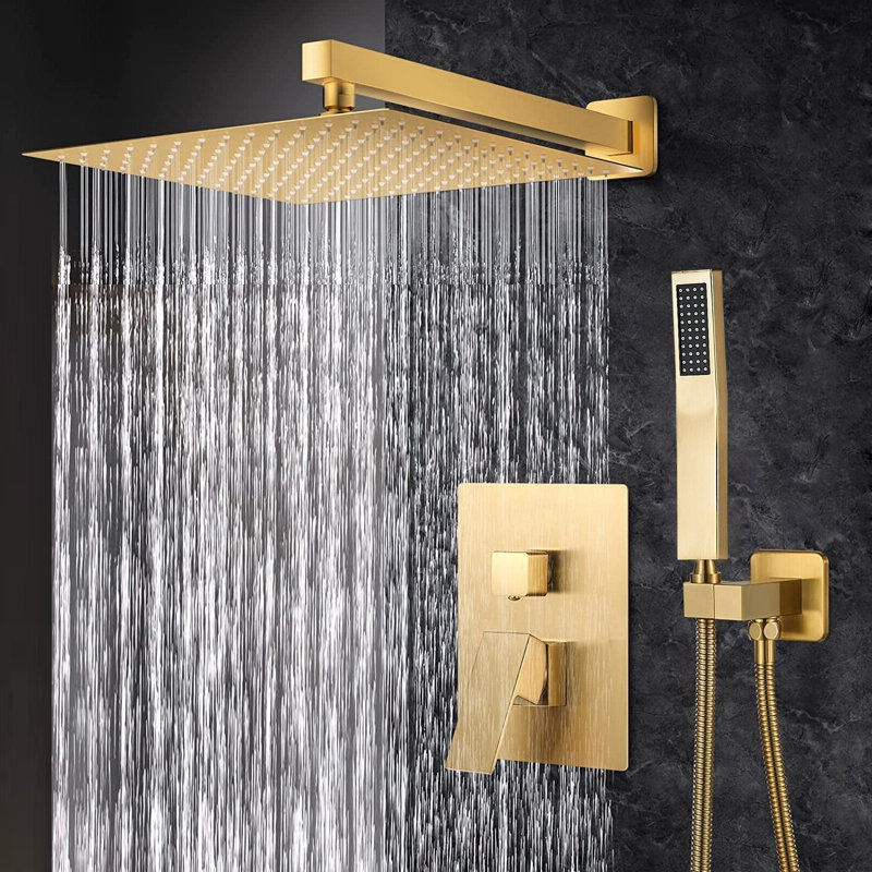 Ensemble de robinet de douche avec système de pomme de douche à pluie de 16 pouces avec valve