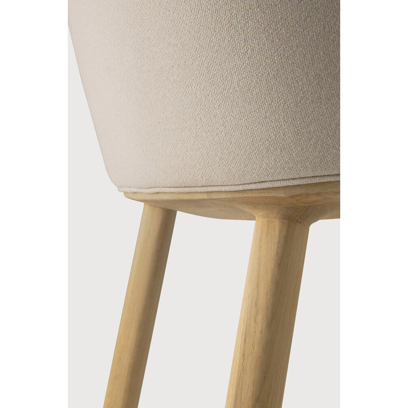Unda dining chair - varnished oak - black - Charcoal fabric 61/58/81, Salt, Oak