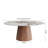 Mid-Century Modern Round Coffee Table Stone Marble Effect Wooden Pedestal Table For Living Room & Home Decor-800592969-800670362-788503315