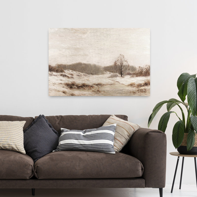 Paysage d'hiver abstrait froid, H 48 po x l 32 po