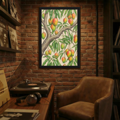 Plantes et fleurs branches de manguier avec fruits et feuilles mûres