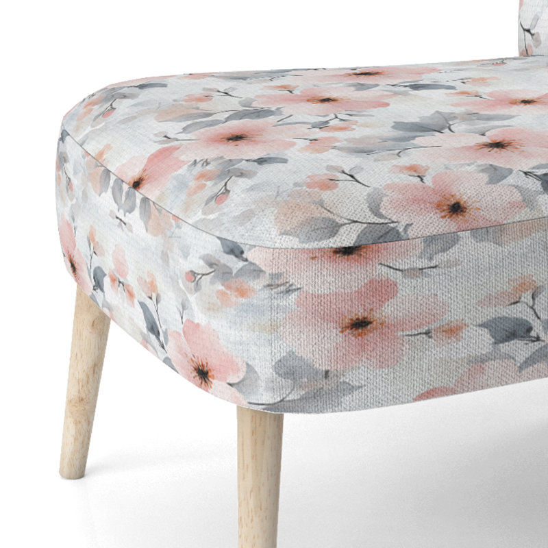 Chaise rembourrée Floral - Chaise d'appoint rose Cloudy Blossoms, Chaise d'appoint sans accoudoirs