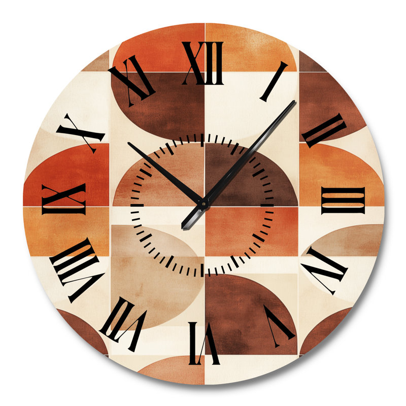 Horloge murale en métal Crescent Rhyth in Terracotta, Grand