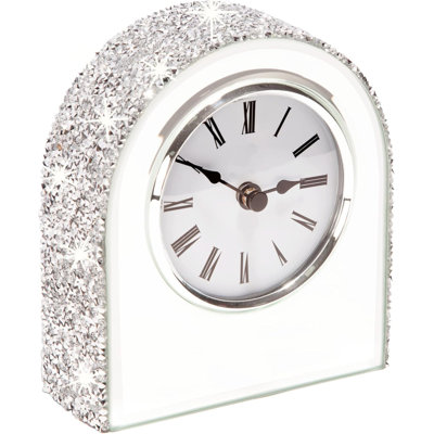 Mirror Glass Crushing Diamond Mantle Clock