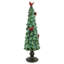 Décoration d'arbre de Noël vert scintillant avec cardinaux rouges-73908935