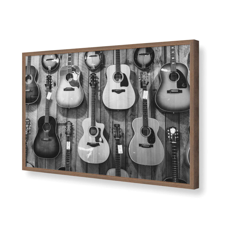 «Guitar Heaven II» par Jennifer Rigsby, reproduction d'art, L 48 x H 32, Brun, Framed Print