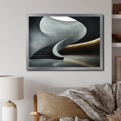 " Gray Concrete Canvas Subtle II " by Designart