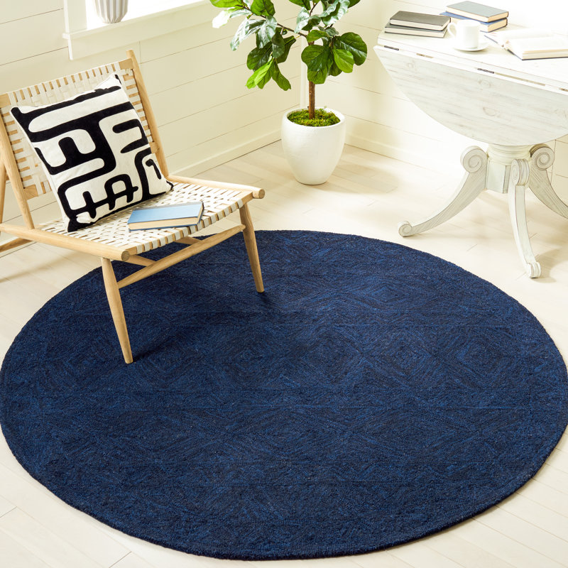 Tapis en laine et en coton touffeté à la main Altider Metro, Rond 6 pi