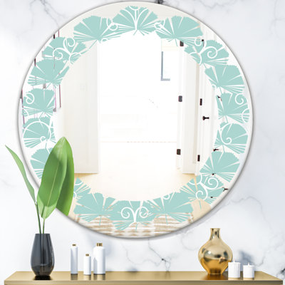 Miroir mural sans cadre d’ananas sur les feuilles tropicales