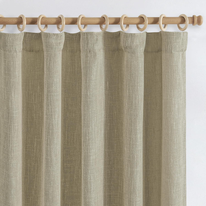 Rideaux en toile de jute, Beige, L 50 po x L 84 po