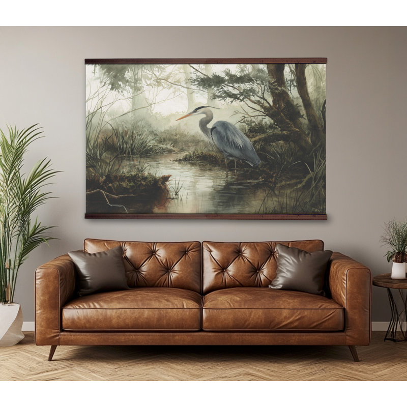 Tapisserie murale Heron by the Water, H 40 po x l 60 po