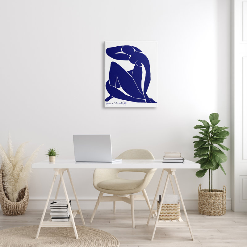 Minimal, abstrait, femme nue mauve, artiste matisse, H 30 po x l 24 po, Toile tendue