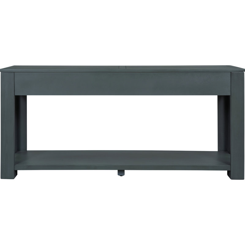 Table d'entrée en bois massif bleu marine: avec 4 tiroirs Console classique marine: rangement supplémentaire, Marine