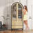 73 Inch Tall Arched Storage Cabinet With Doors Arched Pantry Led Lighted Display Cabinet Bookshelf