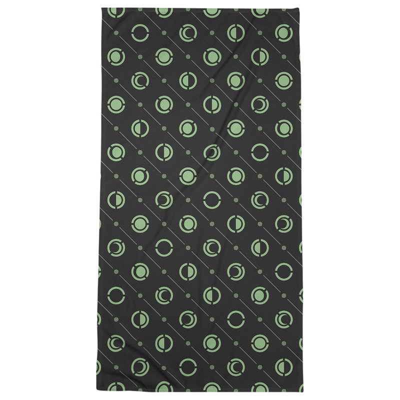 Serviette de bain Classic, Noir/vert