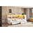 Twin XL to King Size Daybed with Two Storage Drawers, Storage Cabinets LED Light and USB Ports-129865450
