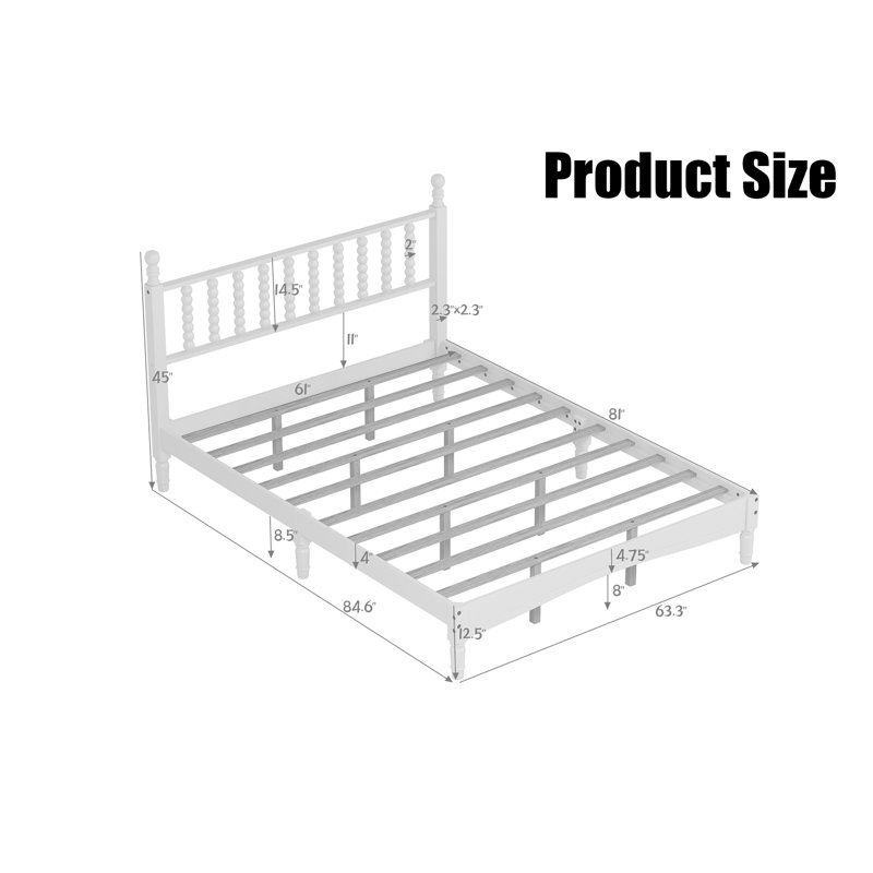Grand lit plateforme en bois Larrabee, Noyer