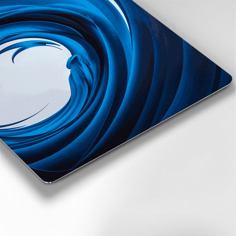 Gradient abstrait 12, art mural en métal bleu, H 12 po x l 18 po