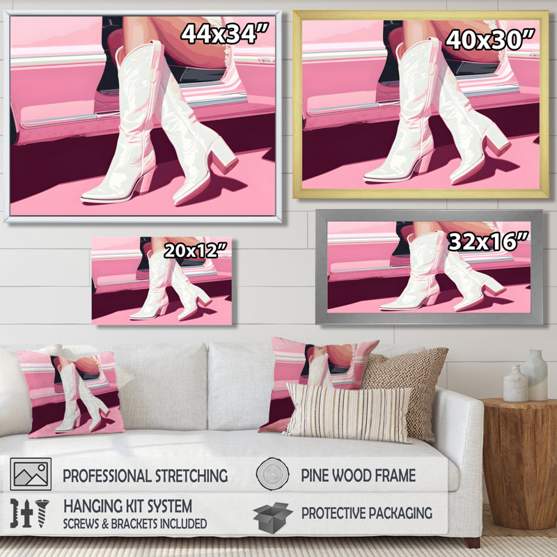 «White Cowboy bottes on Interstate 410 II - Cowgirls», reproduction d'art murale, H 12 po x l 20 po x P 1 po