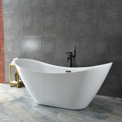 67'' x 29.5'' Freestanding Soaking Acrylic Bathtub