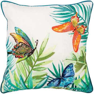 Embroidered Cotton Throw Pillow