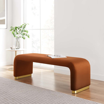 Banc rembourré en velours Koda Modway