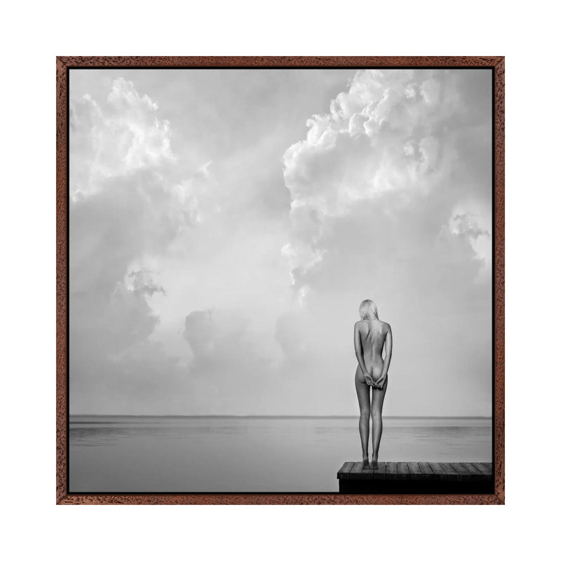 Echospace by Paulius Stefanovicius - Print on Canvas, Classic Brown Wood Floater Framed, 45.72cm H x 45.72cm W x 3.81cm D