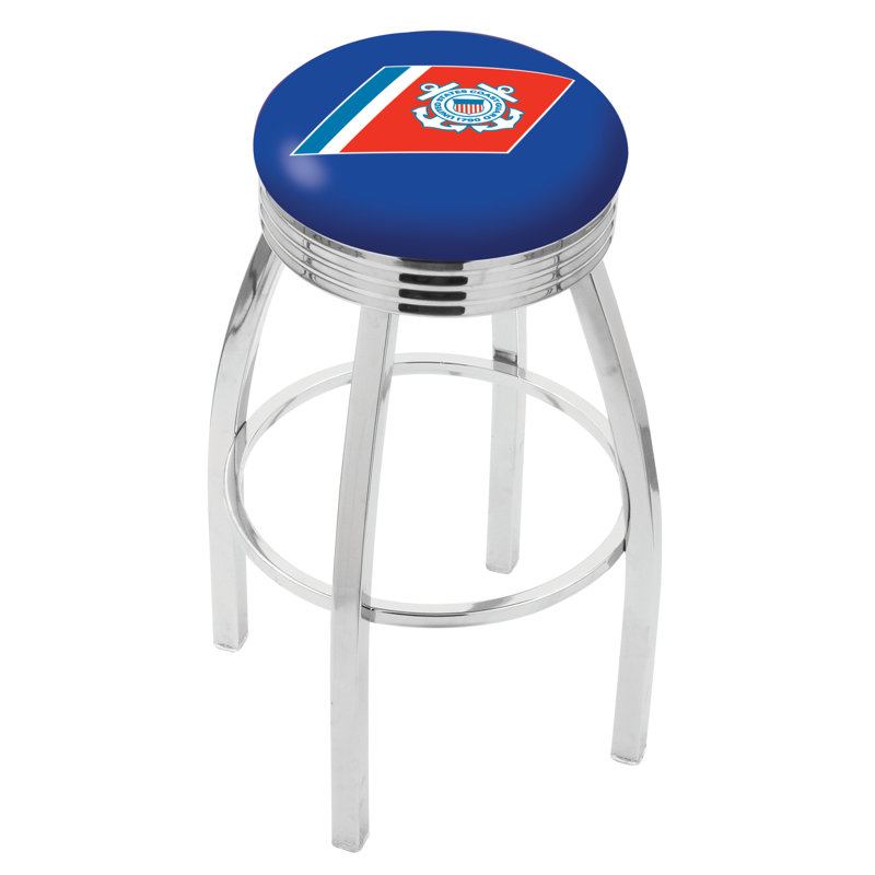 US Armed Forces 25" Swivel Bar Stool, Coast Guard
