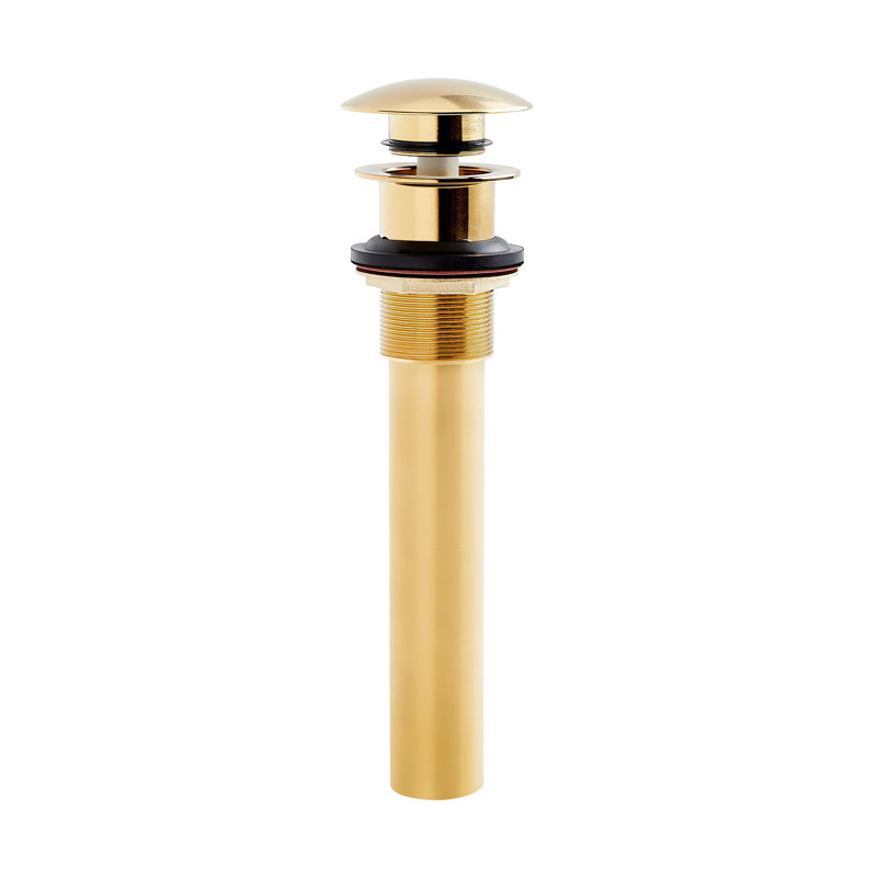 Mushroom Style Pop-Up Bathroom Drain, Brushed Gold